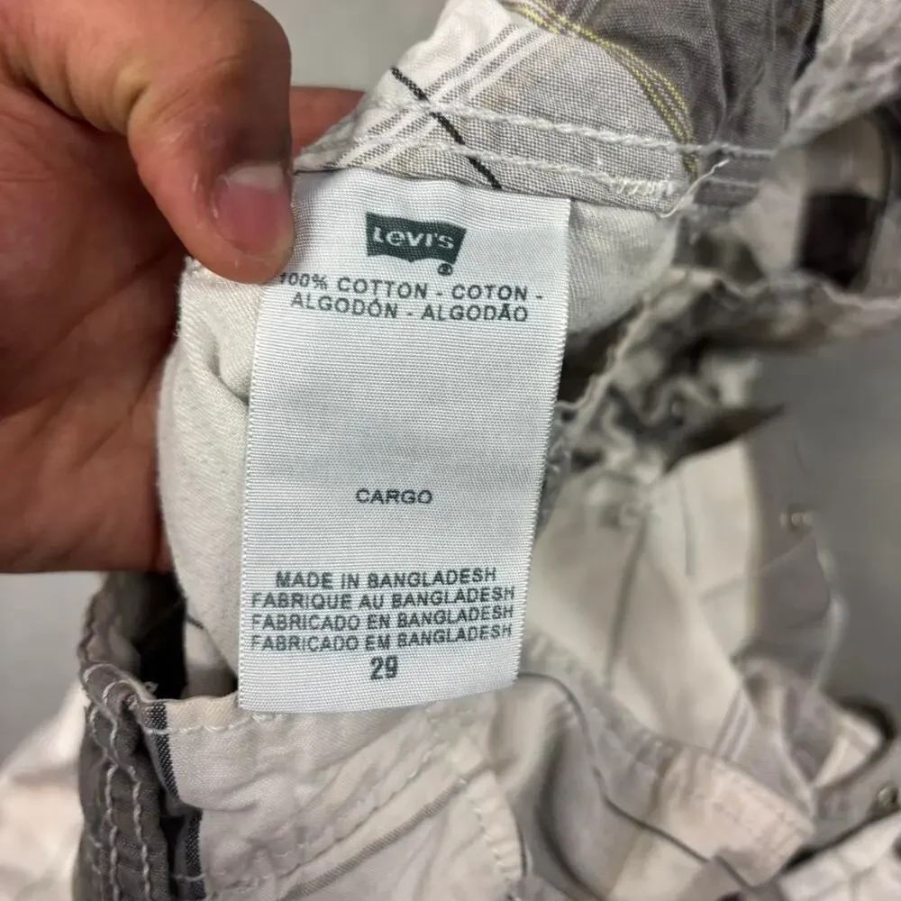 y2k vintage levi’s plaid cargo shorts